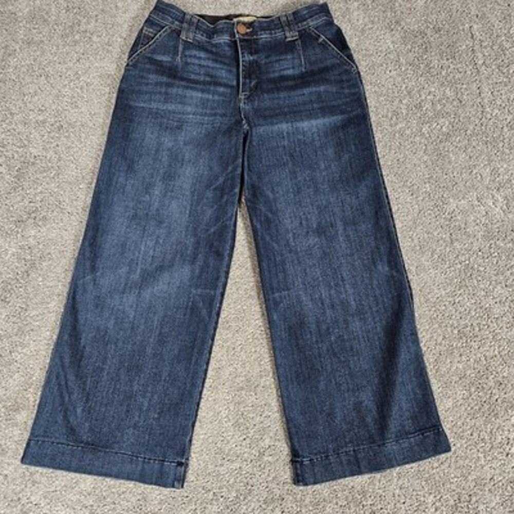 Democracy Ab Technology Jeans Women's 8 Blue Wide Leg Stretch Boho Festival